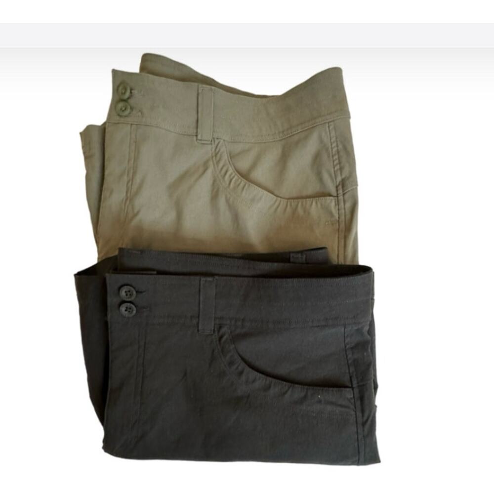 2-Eddie Bauer Trail shorts cargo black and army green hiking outdoors women’s 16